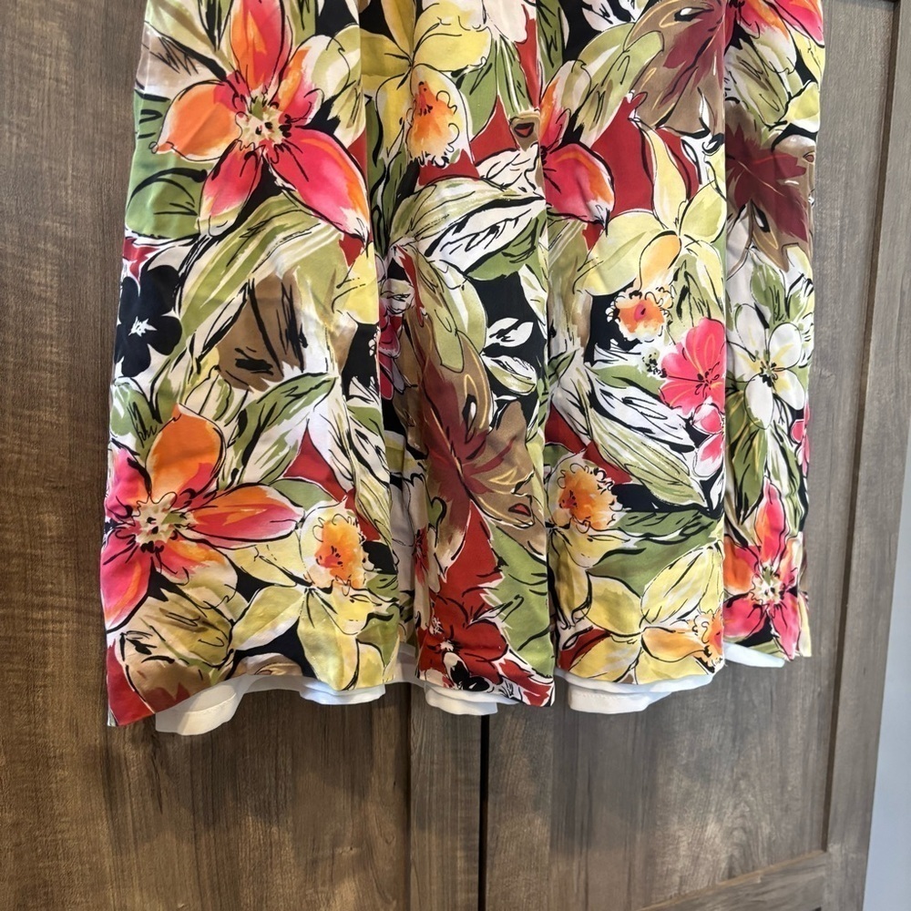 Talbots Vintage Silk MIDI Skirt size 12 Floral lined - Picture 5 of 12